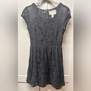Urban Outfitters Coincidence & Chance Black Lace Mesh Mini Dress XS EUC